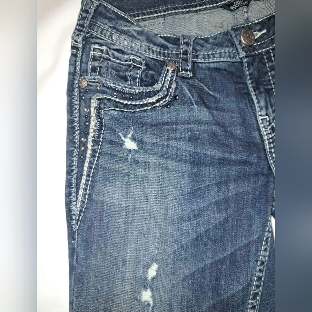 Silver Aiko Boot Cut Jeans Size 29 X 35 - New Without Tags - Picture 5 of 10